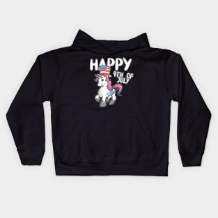 Happy 4th Of July Unicorn Independence Day Kids Hoodie